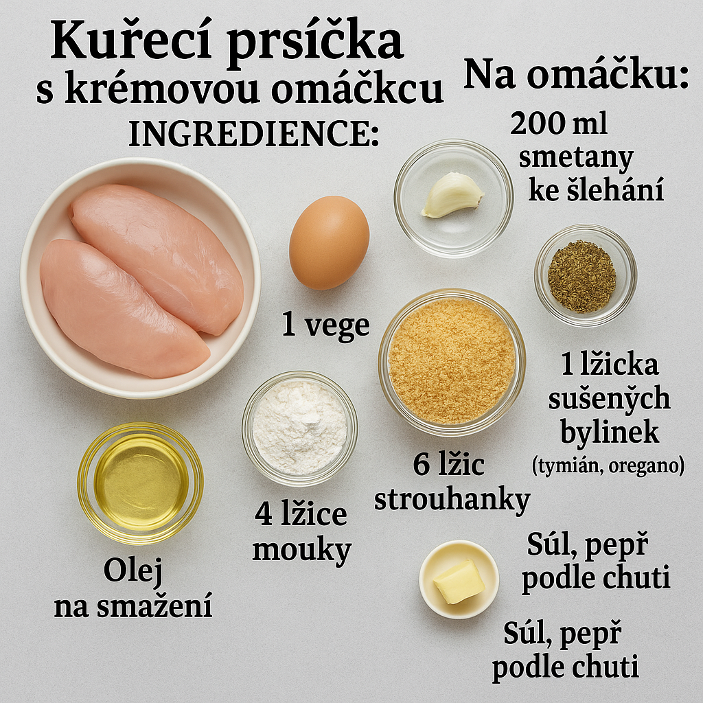 Kuřecí prsíčka s krémovou omáčkou