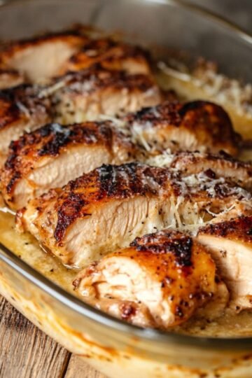 pečená kuřecí prsa s parmazánovou omáčkou