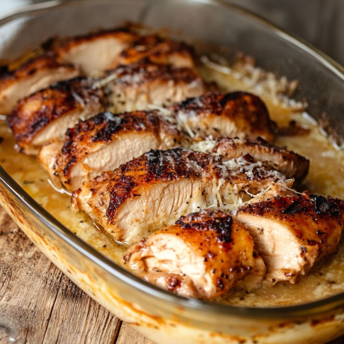 pečená kuřecí prsa s parmazánovou omáčkou