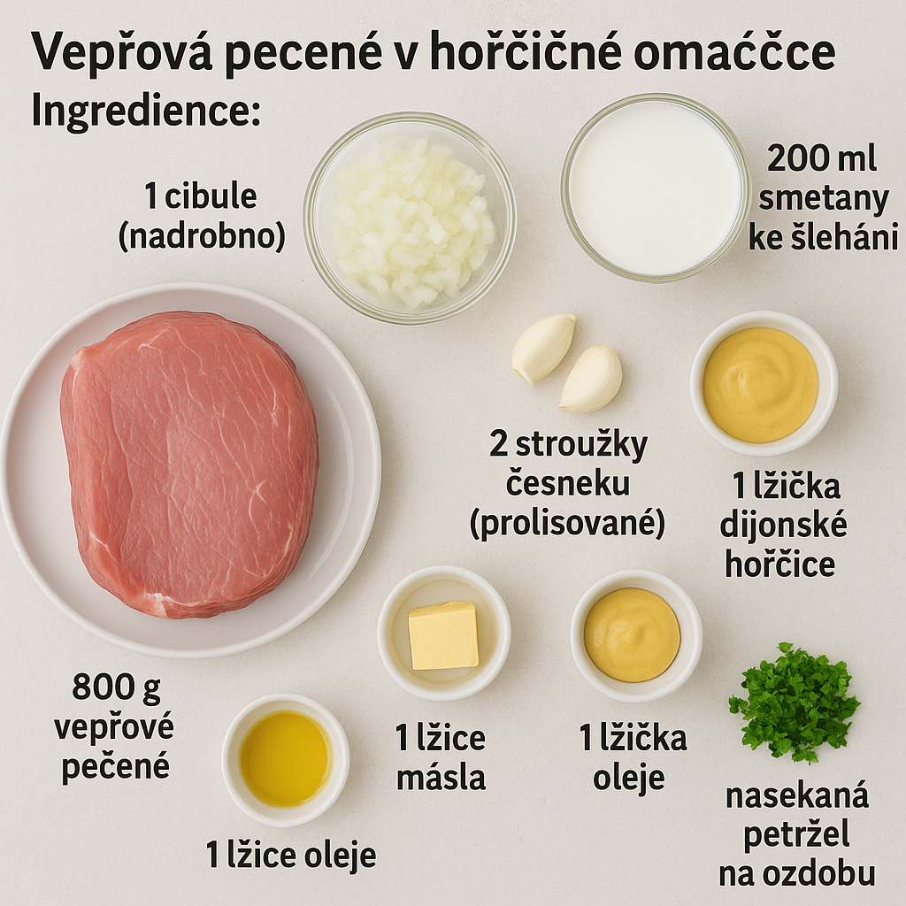 vepřová pečeně v hořčičné omáčce