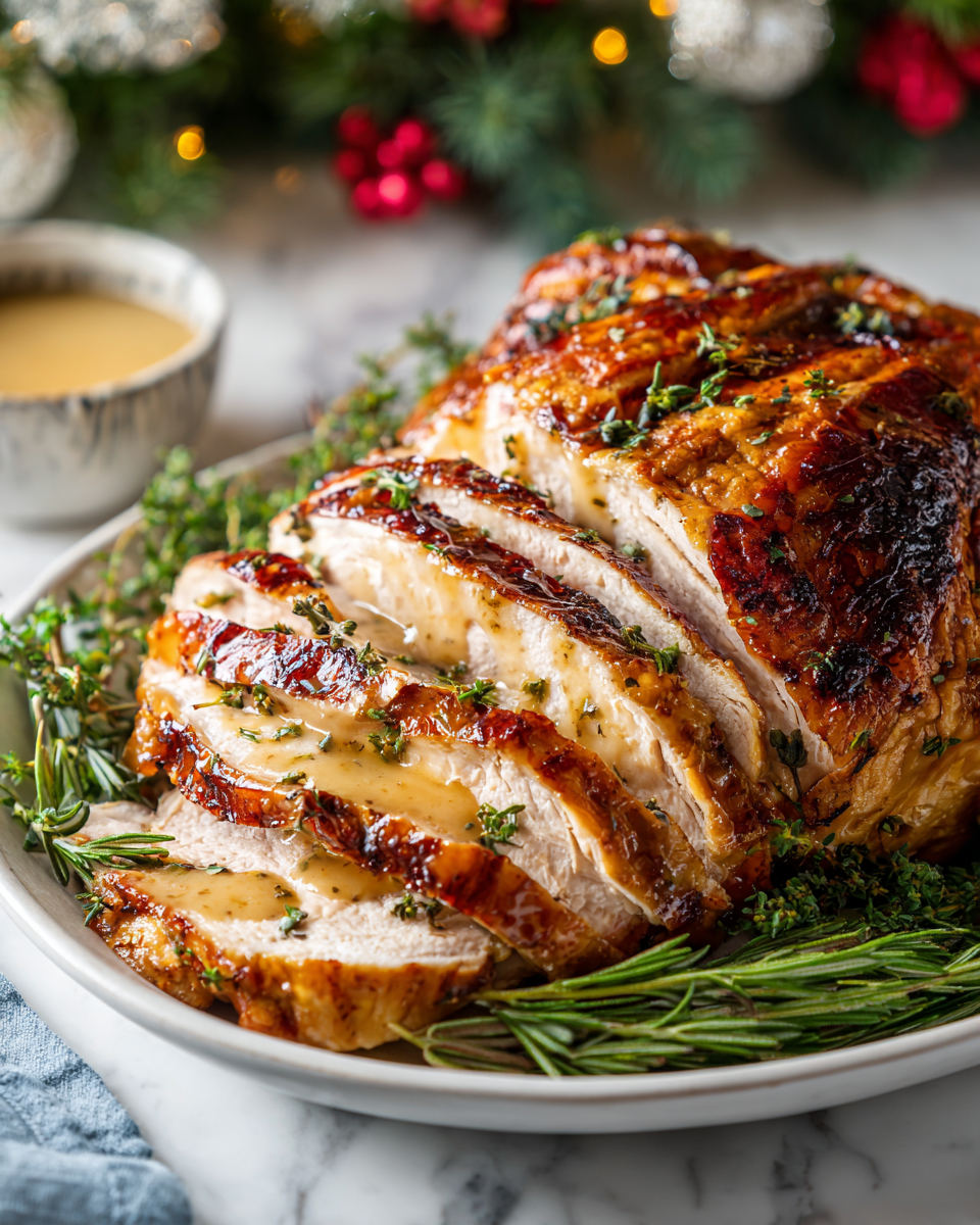 Recept na šťavnatou pomalu vařenou krůtu, ideální na sváteční příležitosti.