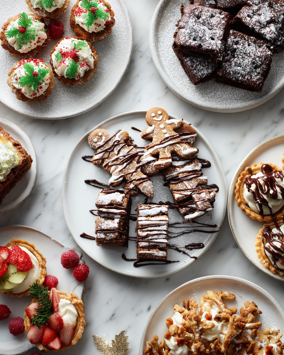 Rychlé vánoční dezerty připravené v horkovzdušné fritéze, jako perníkové sušenky a mini ovocné koláče.