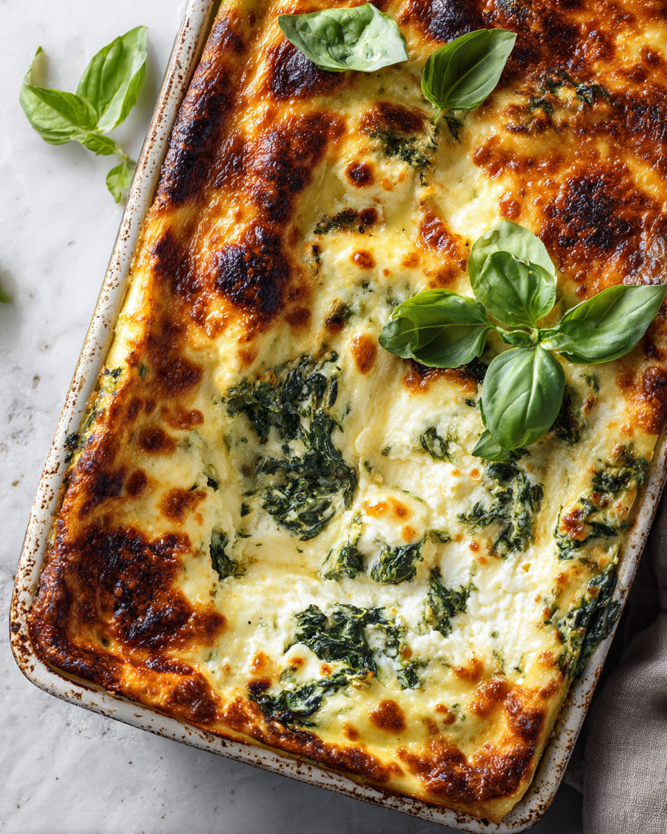 Smetanový těstovinový nákyp s ricottou a špenátem, ideální pro rodinné oslavy