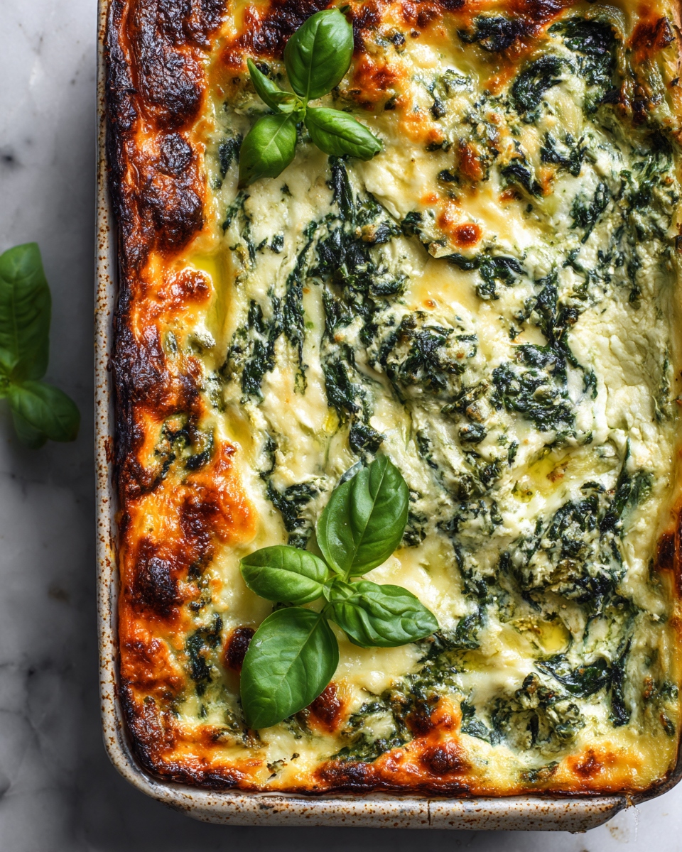 Smetanový těstovinový nákyp s ricottou a špenátem, ideální pro rodinné oslavy