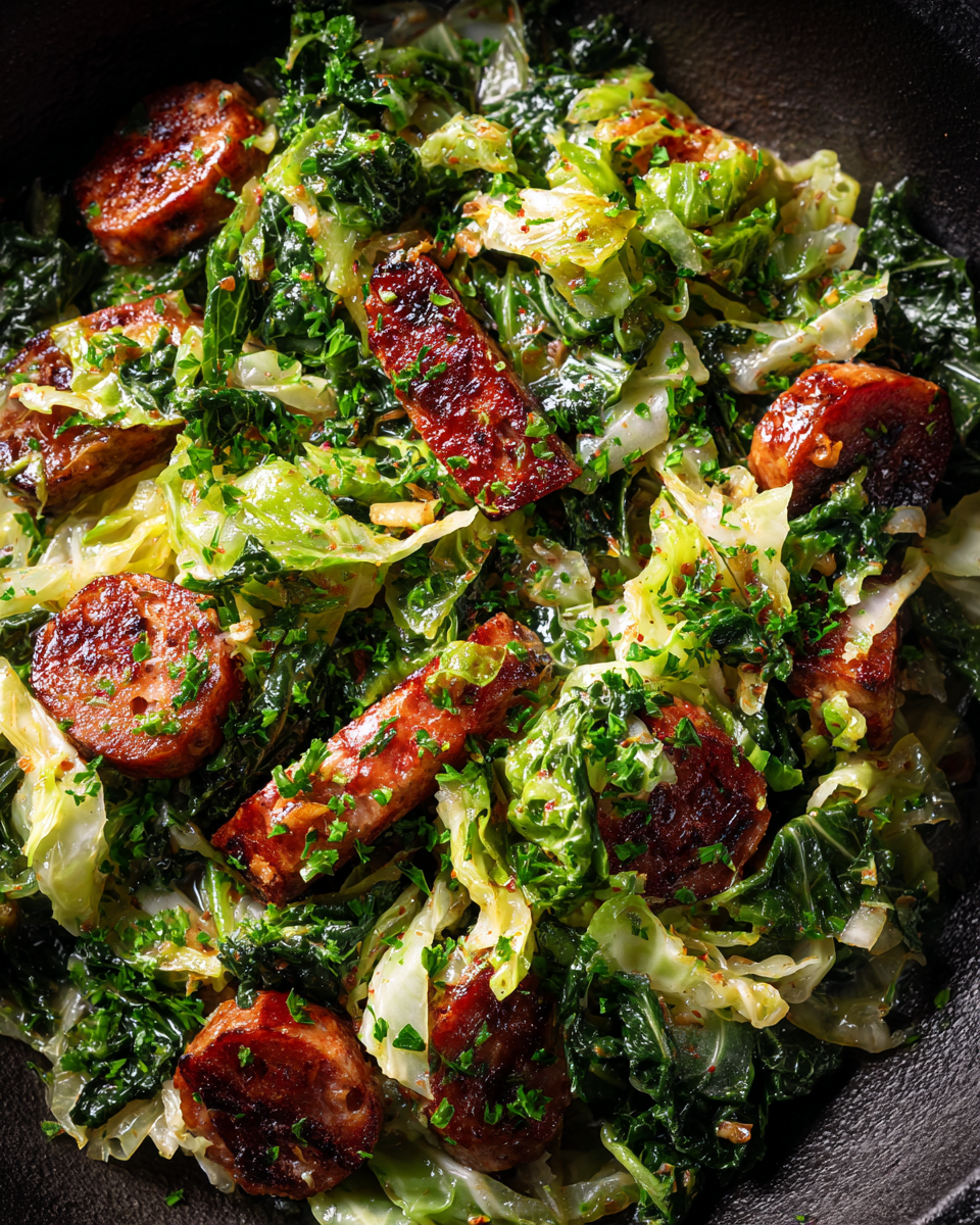 Útulné zelí s klobásou, ideální na zimní večery, vydatné jídlo plné chuti, které zahřeje.