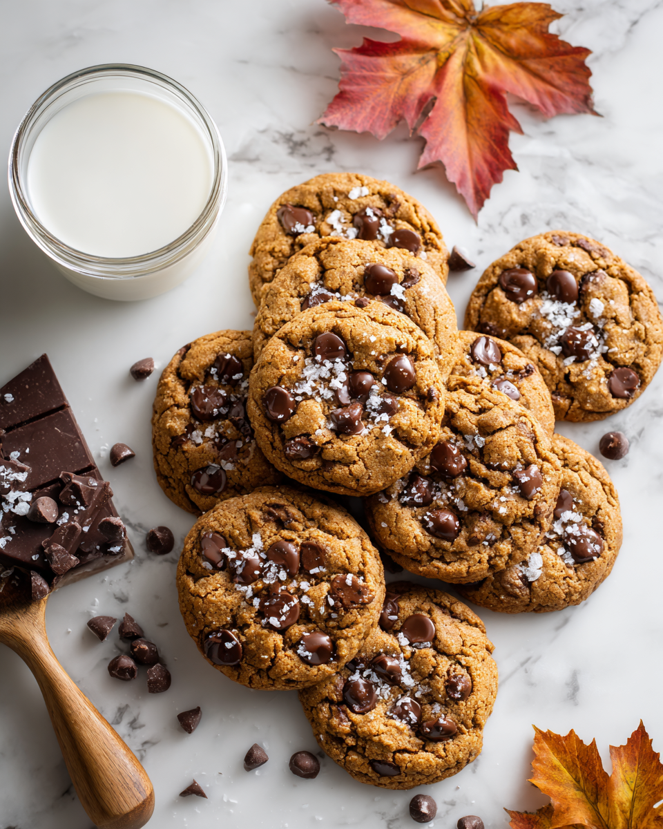 Domácí čokoládové sušenky čerstvě upečené na talíři