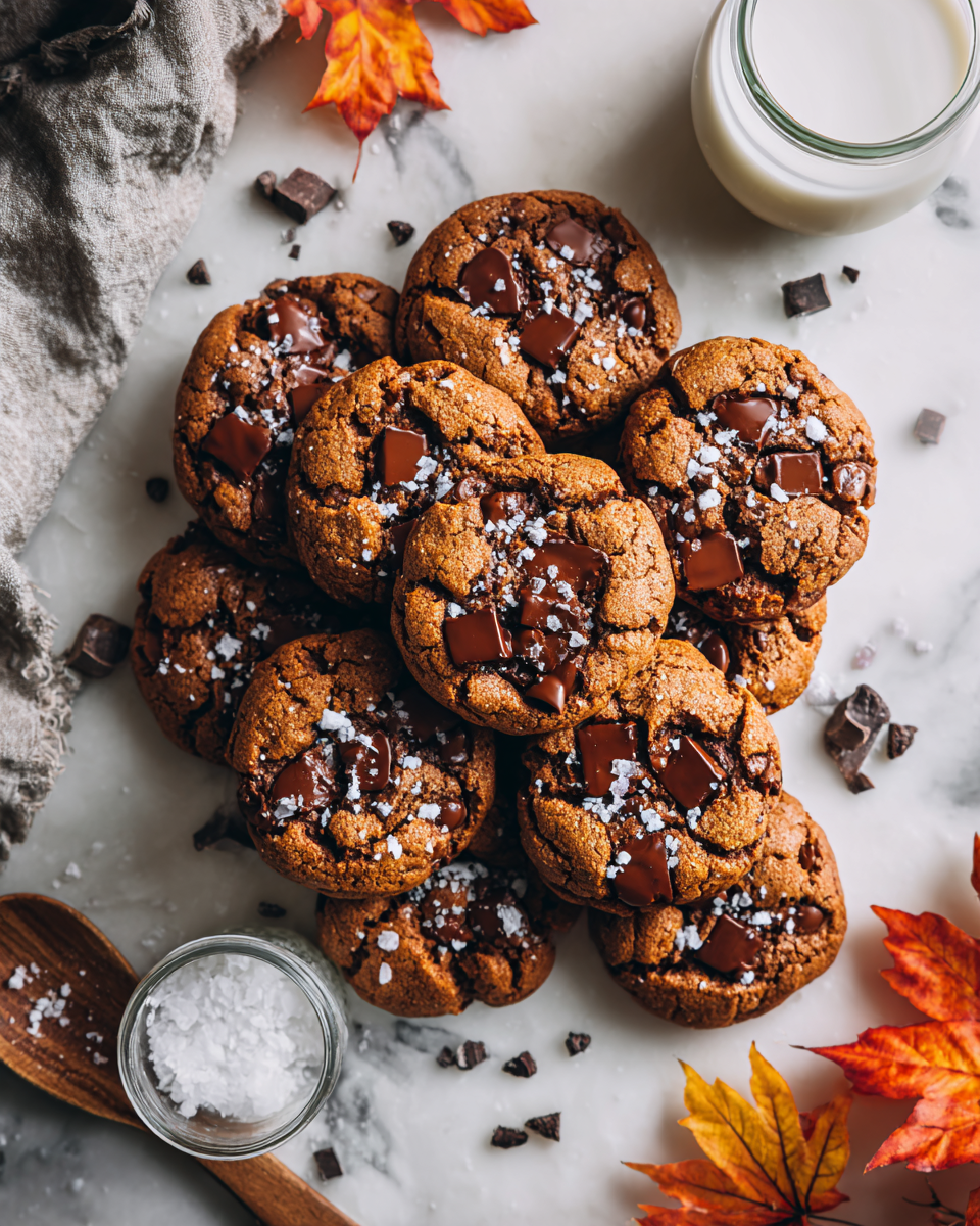 Domácí čokoládové sušenky čerstvě upečené na talíři