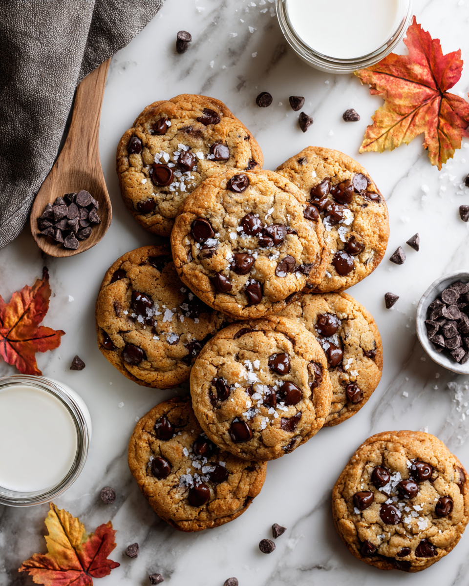 Domácí čokoládové sušenky čerstvě upečené na talíři