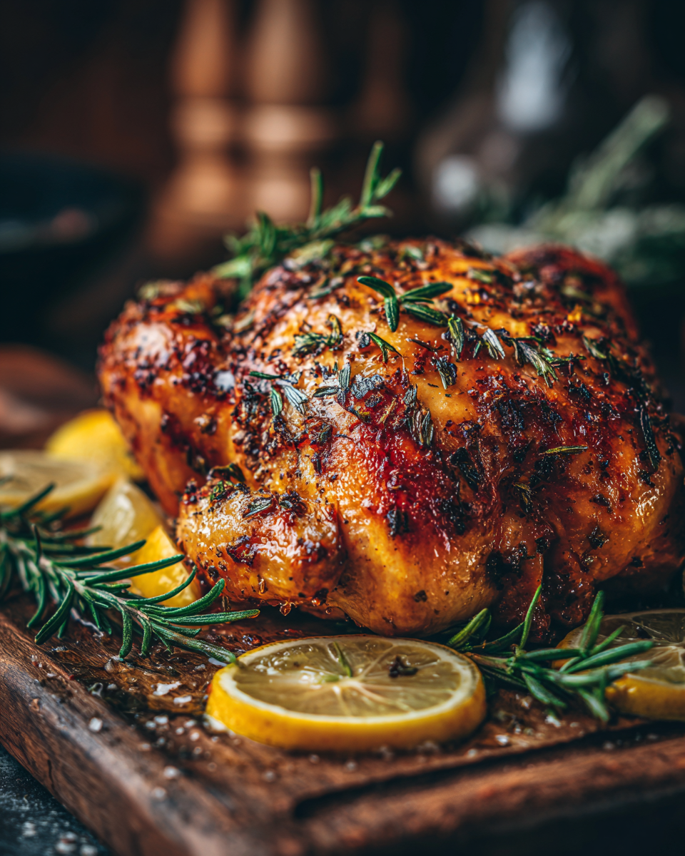 Šťavnaté vánoční kuře v horkovzdušné troubě, křupavá kůže, tradiční recept, česká kuchyně