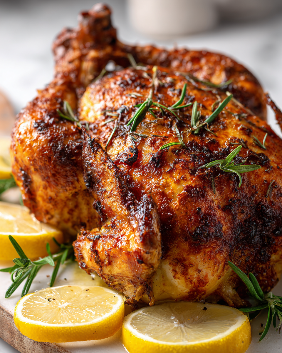 Šťavnaté vánoční kuře v horkovzdušné troubě, křupavá kůže, tradiční recept, česká kuchyně