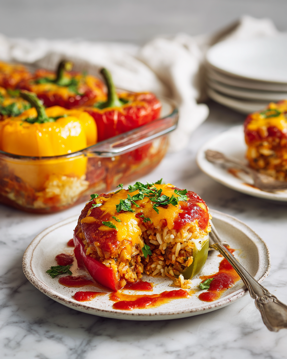 Zapečené papriky s mletým masem a sýrem, ideální pro podzimní večery
