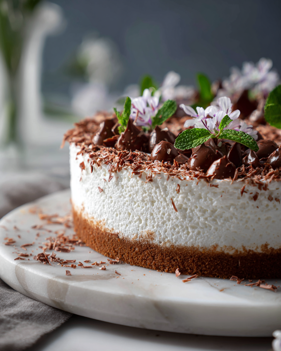 Vánoční dezert s peprmintem, krémová náplň a čokoládový korpus, Příprava: rychlý, vhodný na sváteční stůl