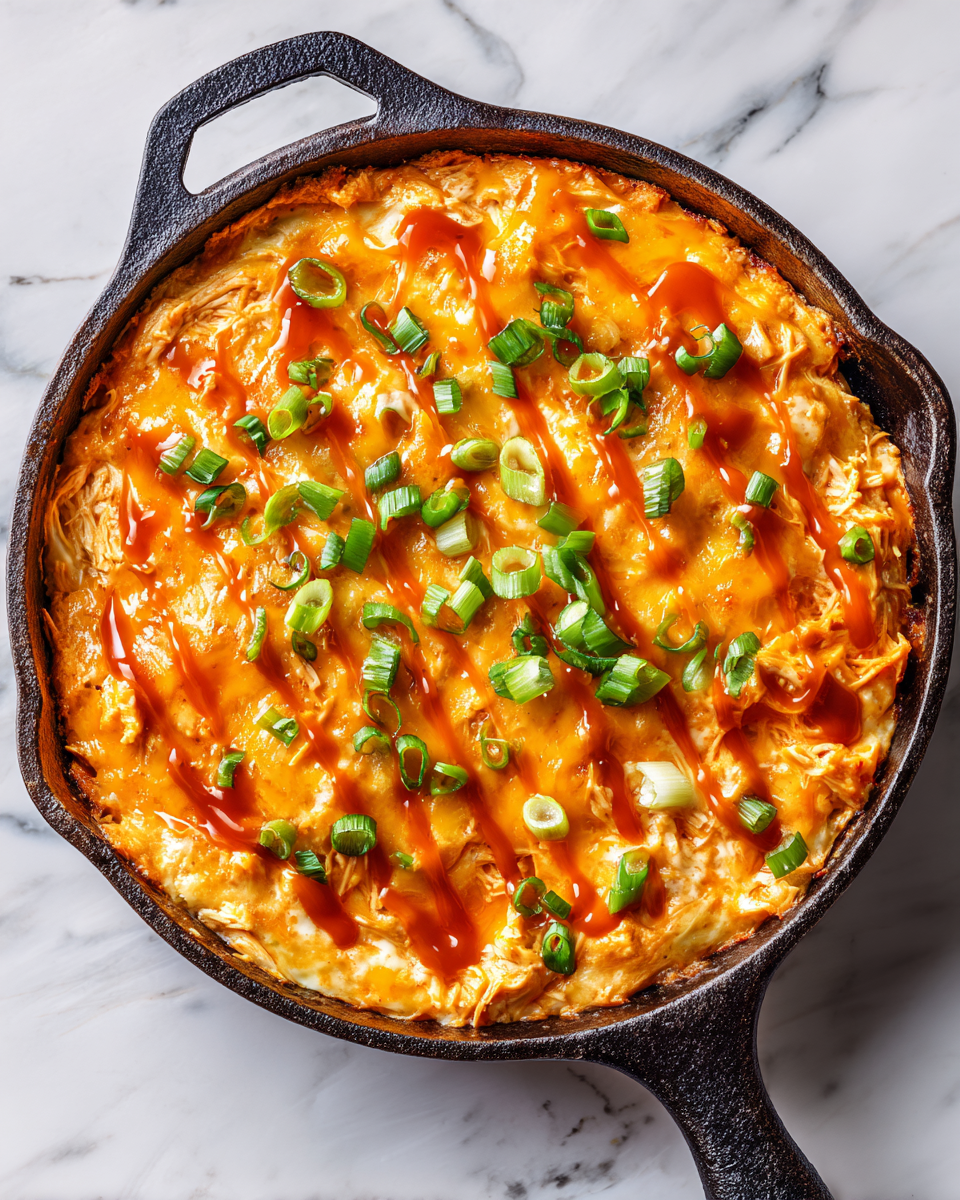 Buffalo omáčkou obohacené jídlo s krémovým sýrem a kuřetem, ideální jako chuťovka na oslavy