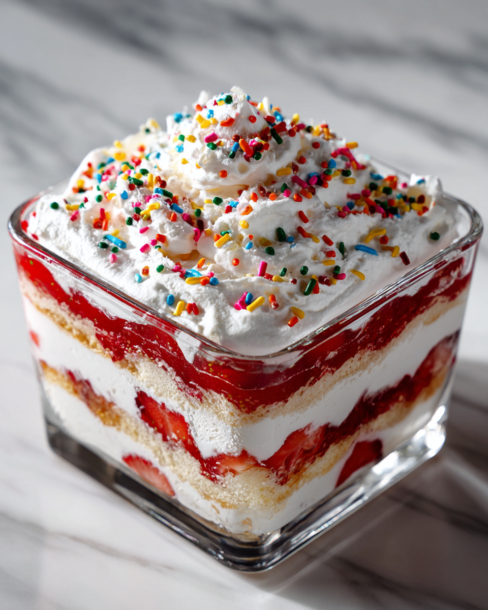 Lahodný dezert s Cool Whipem a svrchními vrstvami sušenek, skvělý pro oslavy.