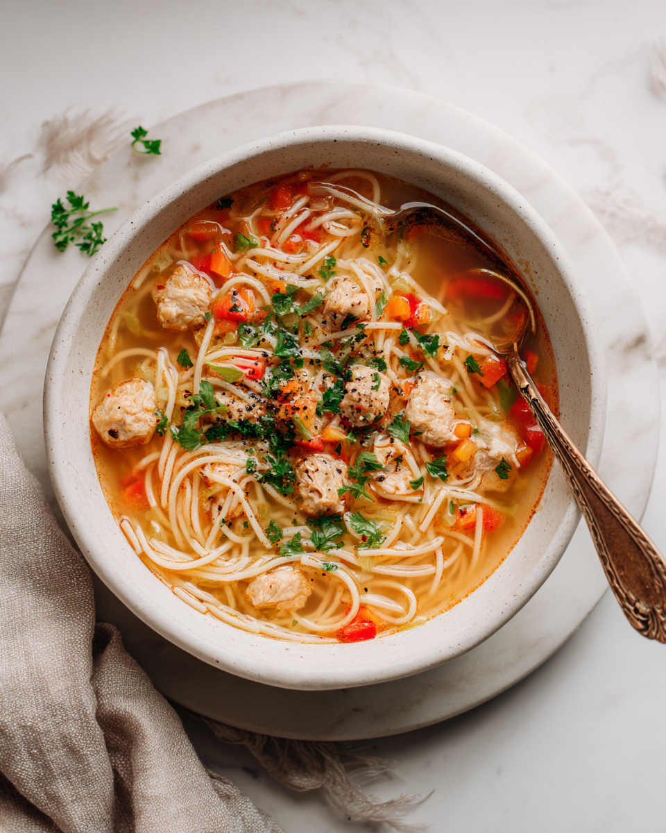 Kuřecí polévka s těstovinami připravená v Instant Pot, rychlý a chutný recept na podzimní večeři.