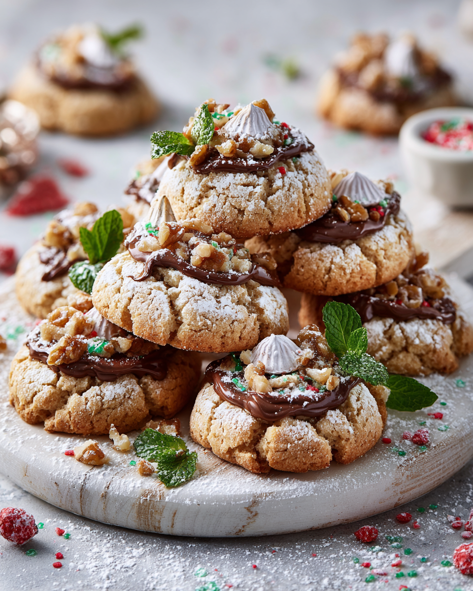 Recept na staromódní polibkové sušenky s ořechy a čokoládou, ideální pro vánoční svátky