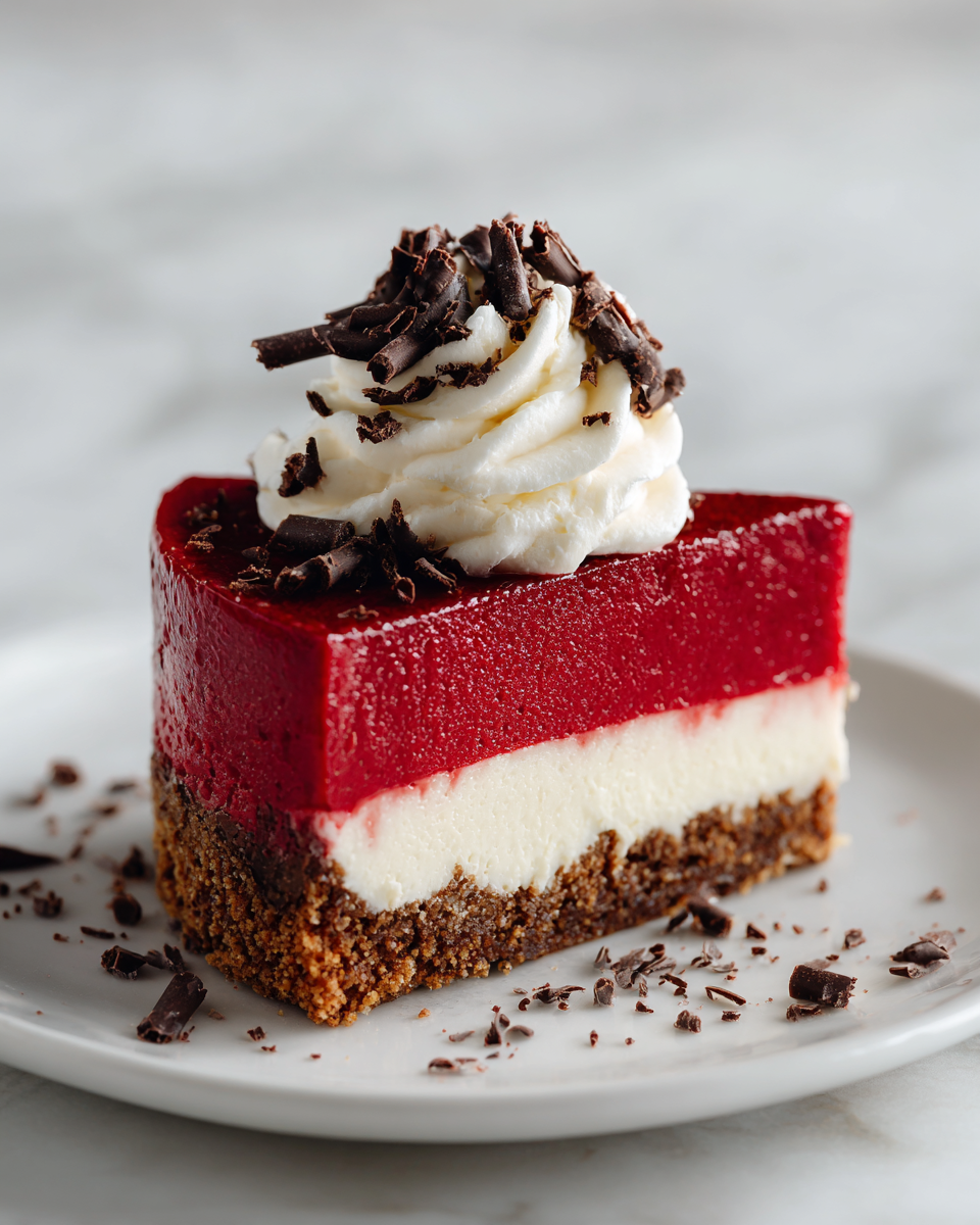 Jednoduchý červený sametový cheesecake bez pečení, ideální pro sváteční chvíle.