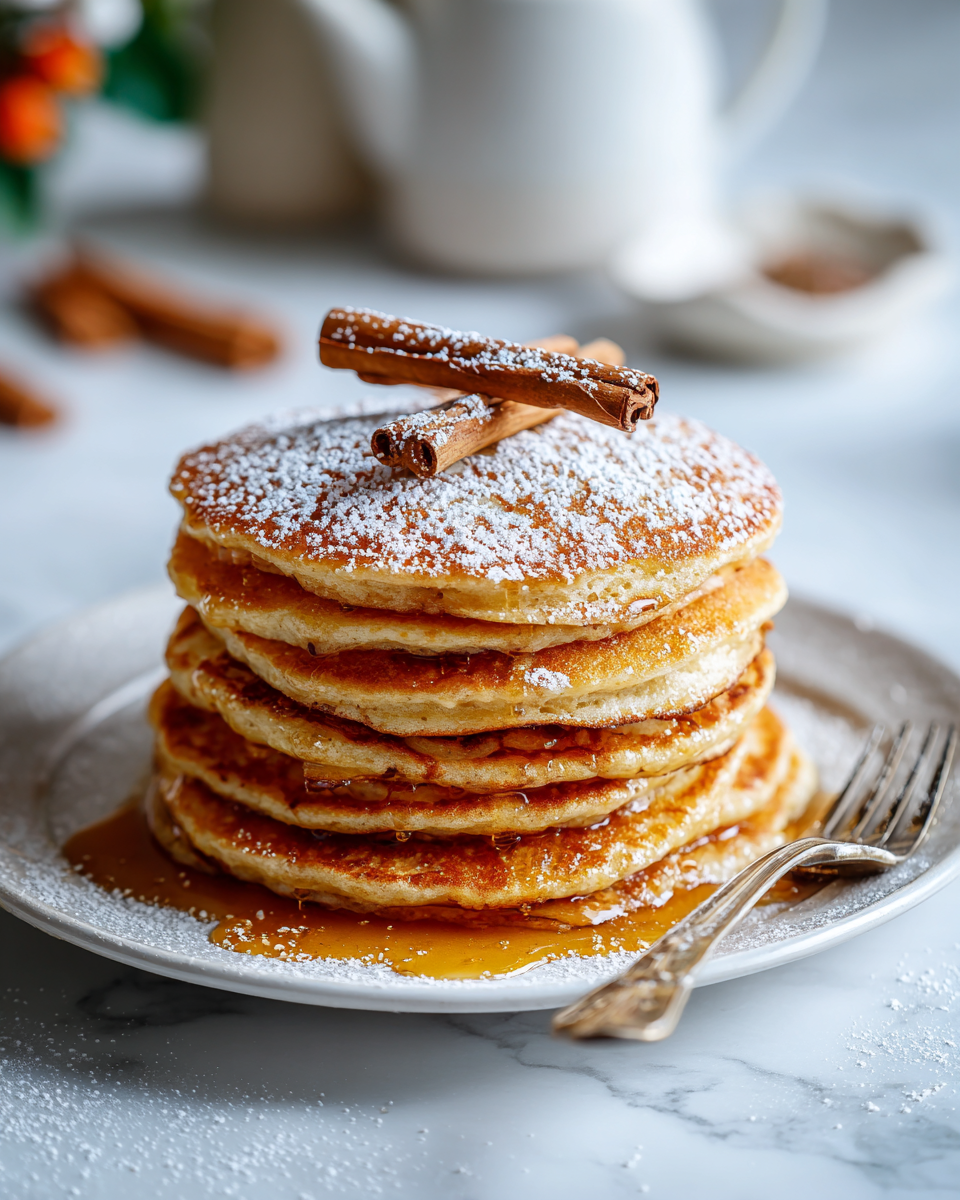 Zázvorové palačinky s javorovým sirupem na talíři