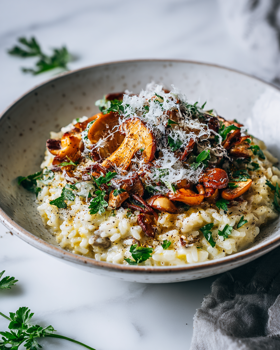 Jednoduché houbové risotto z jedné pánve, ideální na podzimní večeři.