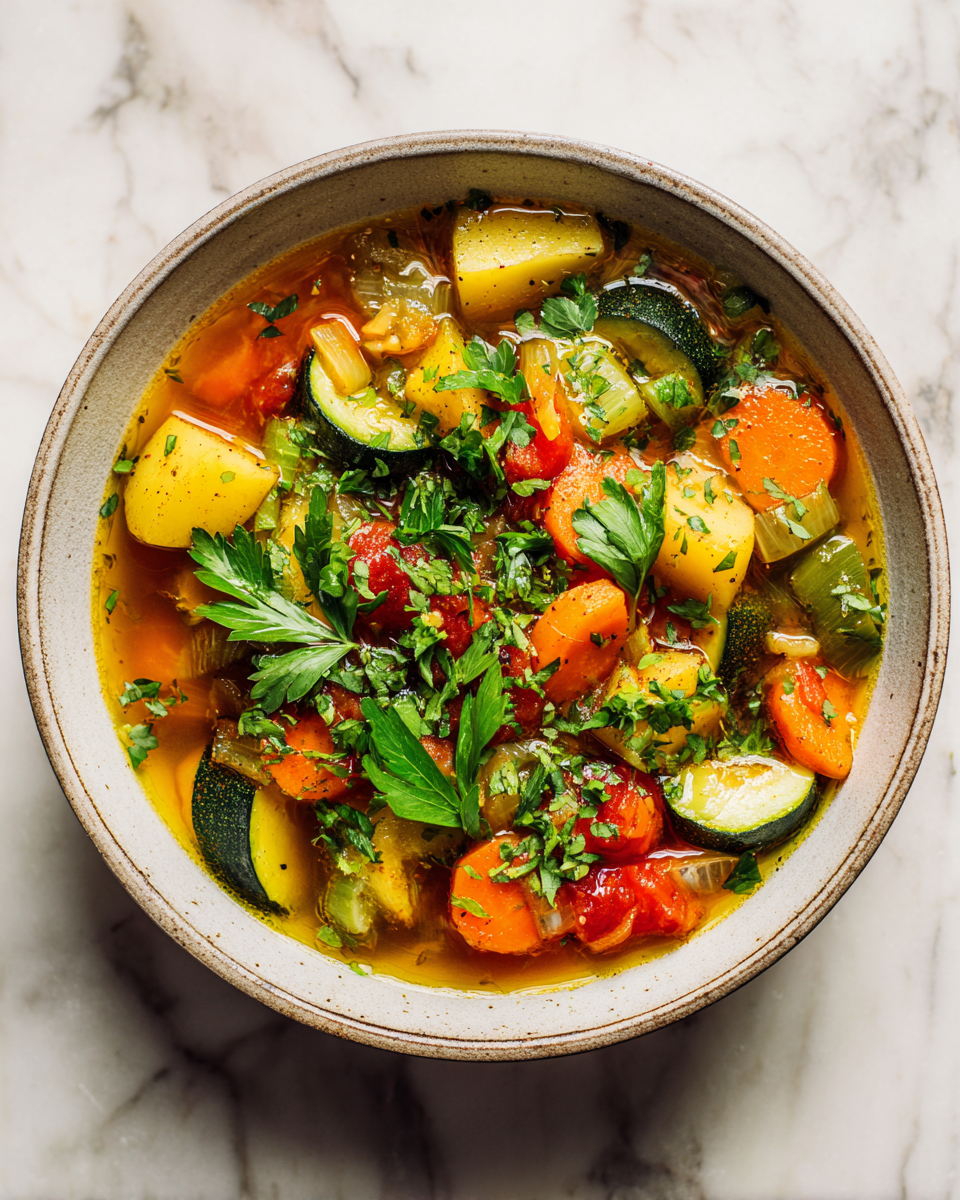 Sytá zimní zeleninová polévka, zdravý recept plný sezónní zeleniny, ideální pro chladné dny.