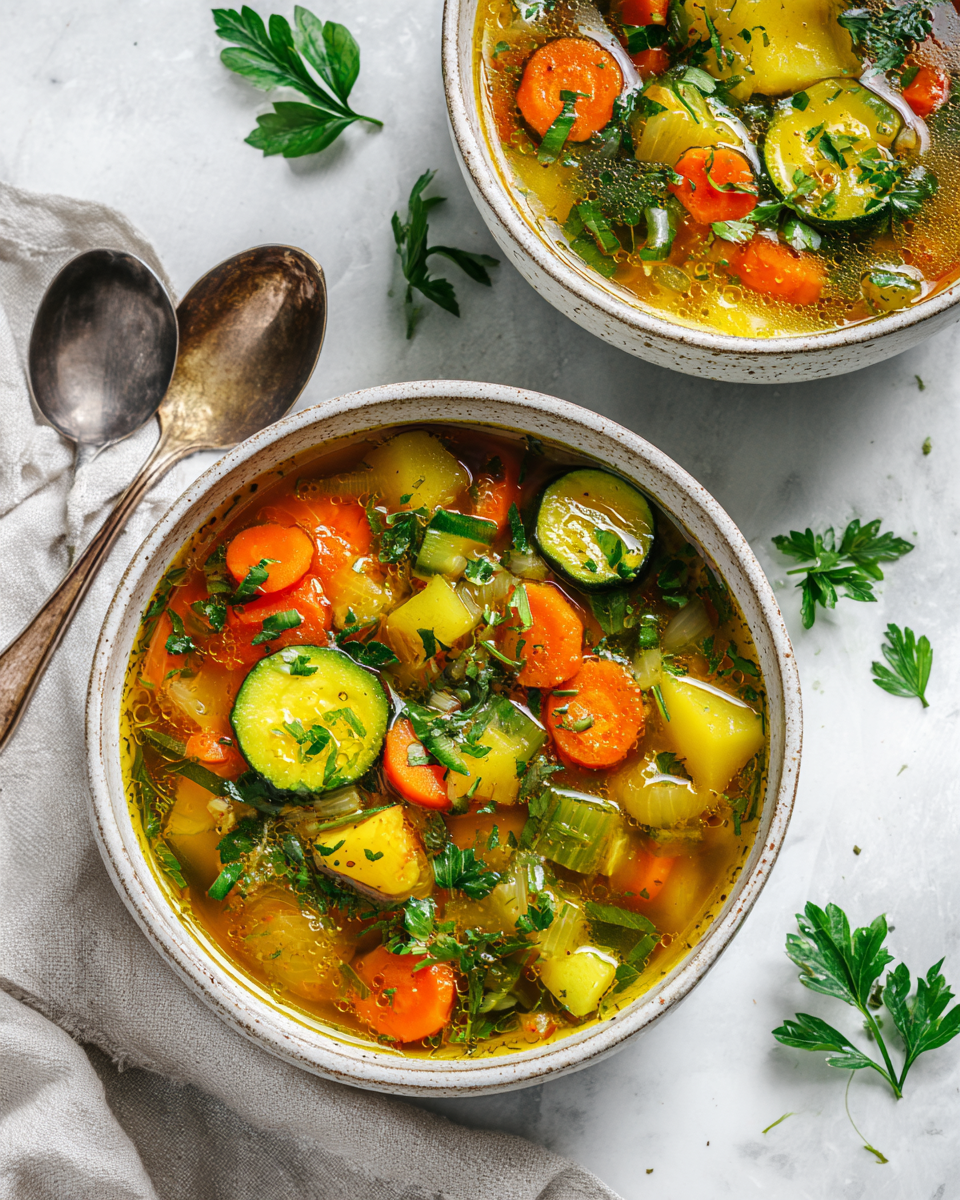 Sytá zimní zeleninová polévka, zdravý recept plný sezónní zeleniny, ideální pro chladné dny.