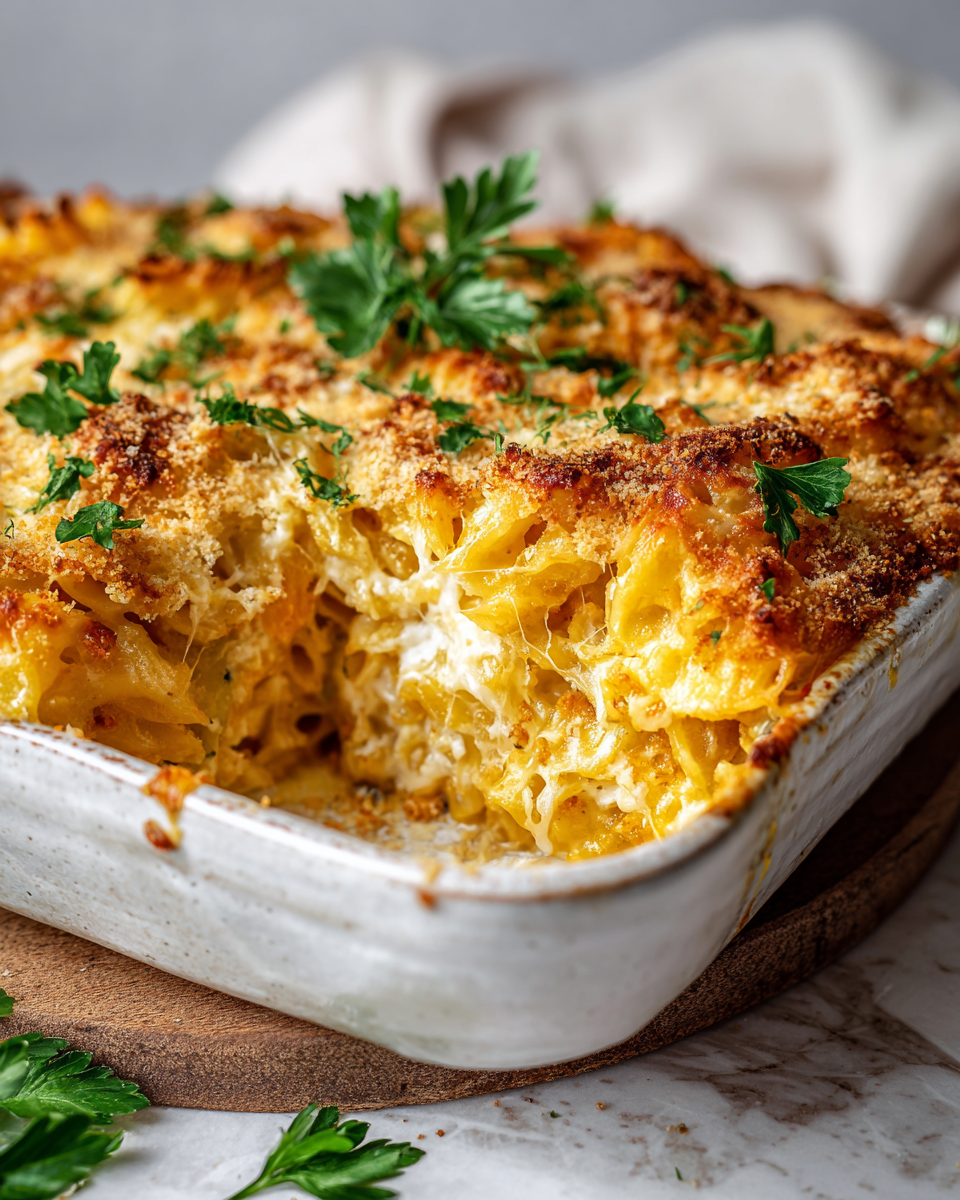 Domácí sýrové těstoviny s krémovou omáčkou na podzim