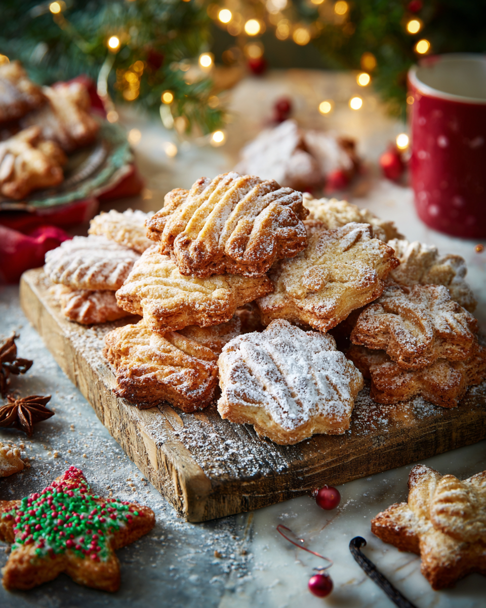 Vanilkové cukroví bílého zbarvení s krystalovým cukrem, dokonale tvarované a sladce vonící. Ideální pro Vánoce a sváteční oslavy. Recept na velmi snadné a rychlé cukroví.