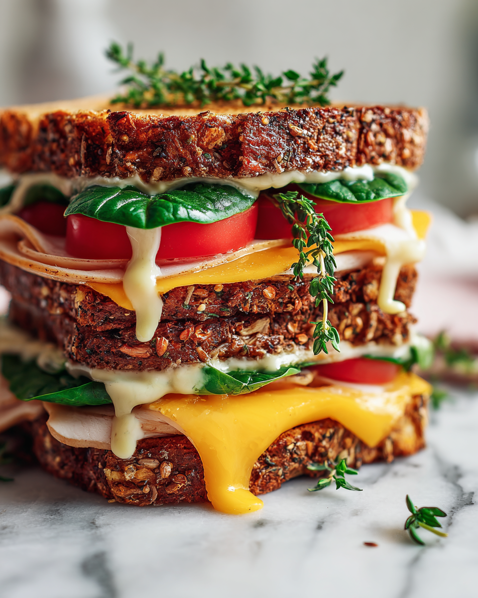 Rychlý a chutný sendvič se sýrem, zeleninou a avokádem.