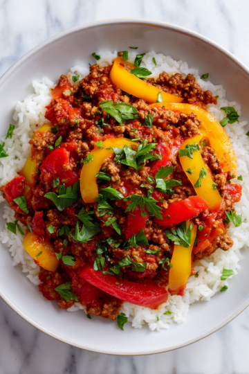 Chutné mleté hovězí maso připravené s láskou pro podzimní večeři.