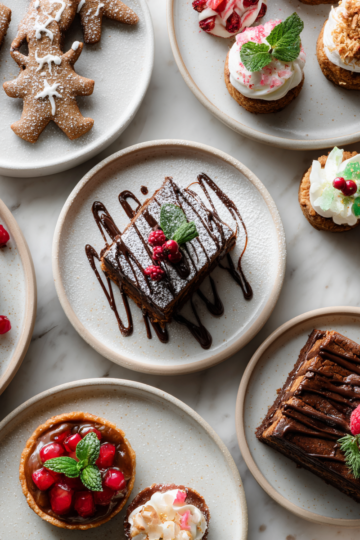 Rychlé vánoční dezerty připravené v horkovzdušné fritéze, jako perníkové sušenky a mini ovocné koláče.