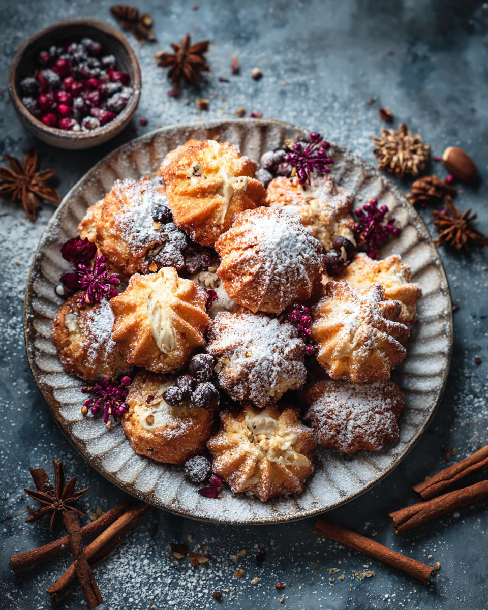 Vánoční sušenky upečené v horkovzdušné fritéze s barevnými posypkami
