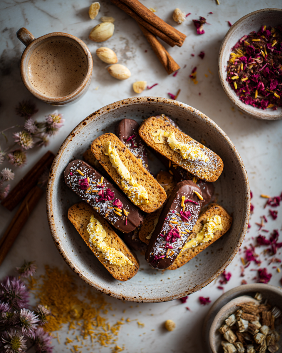 Vánoční sušenky upečené v horkovzdušné fritéze s barevnými posypkami