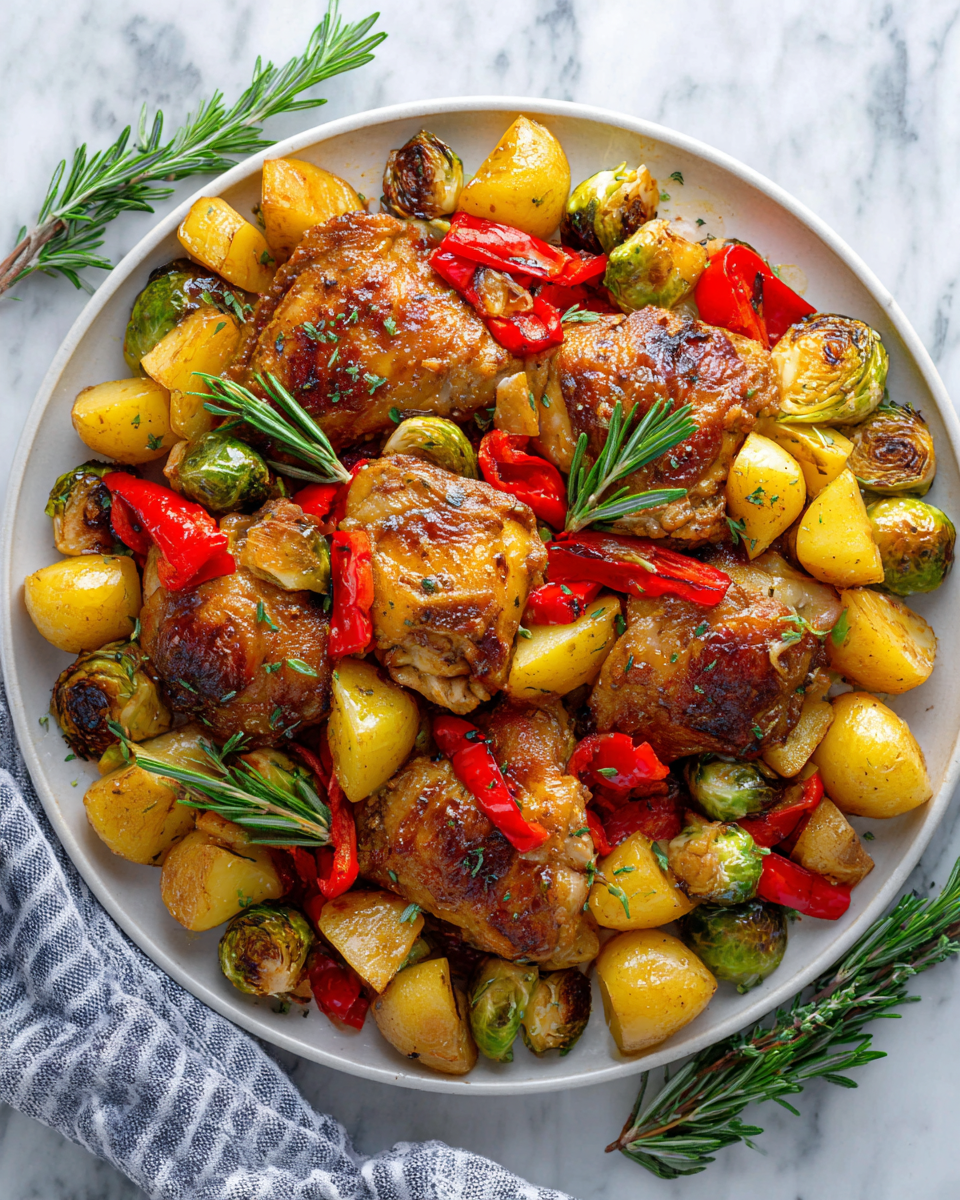 Jednoduchá a chutná večeře na plechu s kuřecím masem a zeleninou