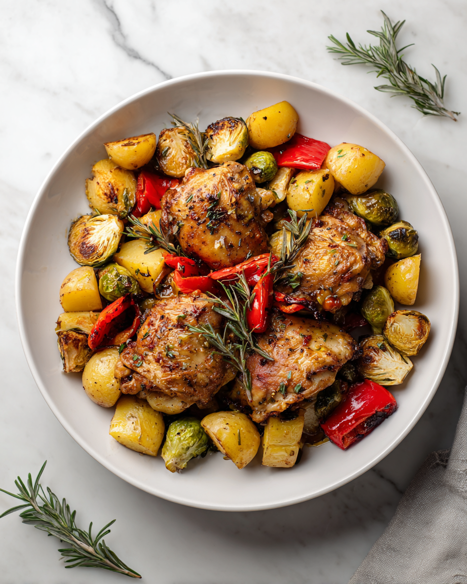 Jednoduchá a chutná večeře na plechu s kuřecím masem a zeleninou