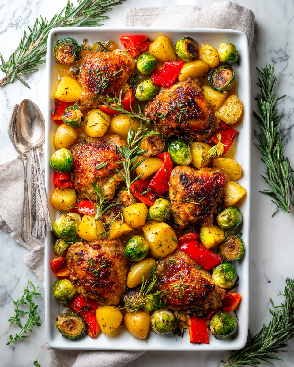 Jednoduchá a chutná večeře na plechu s kuřecím masem a zeleninou