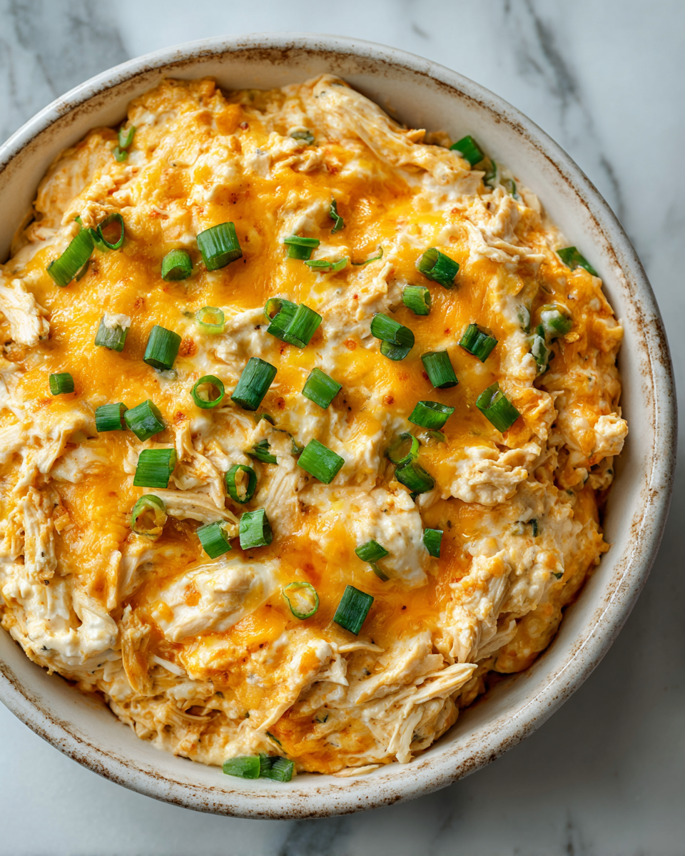 Nashville Hot Chicken Dip podávaný na talíři s čipsy a zeleninou